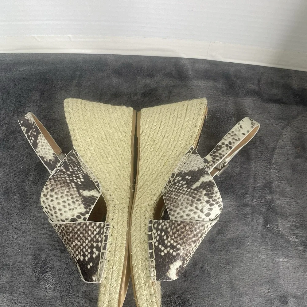 Steve Madden Steven Stelarr 9.5 Slingback Snake Print Wedge Open Toe Espadrille‎